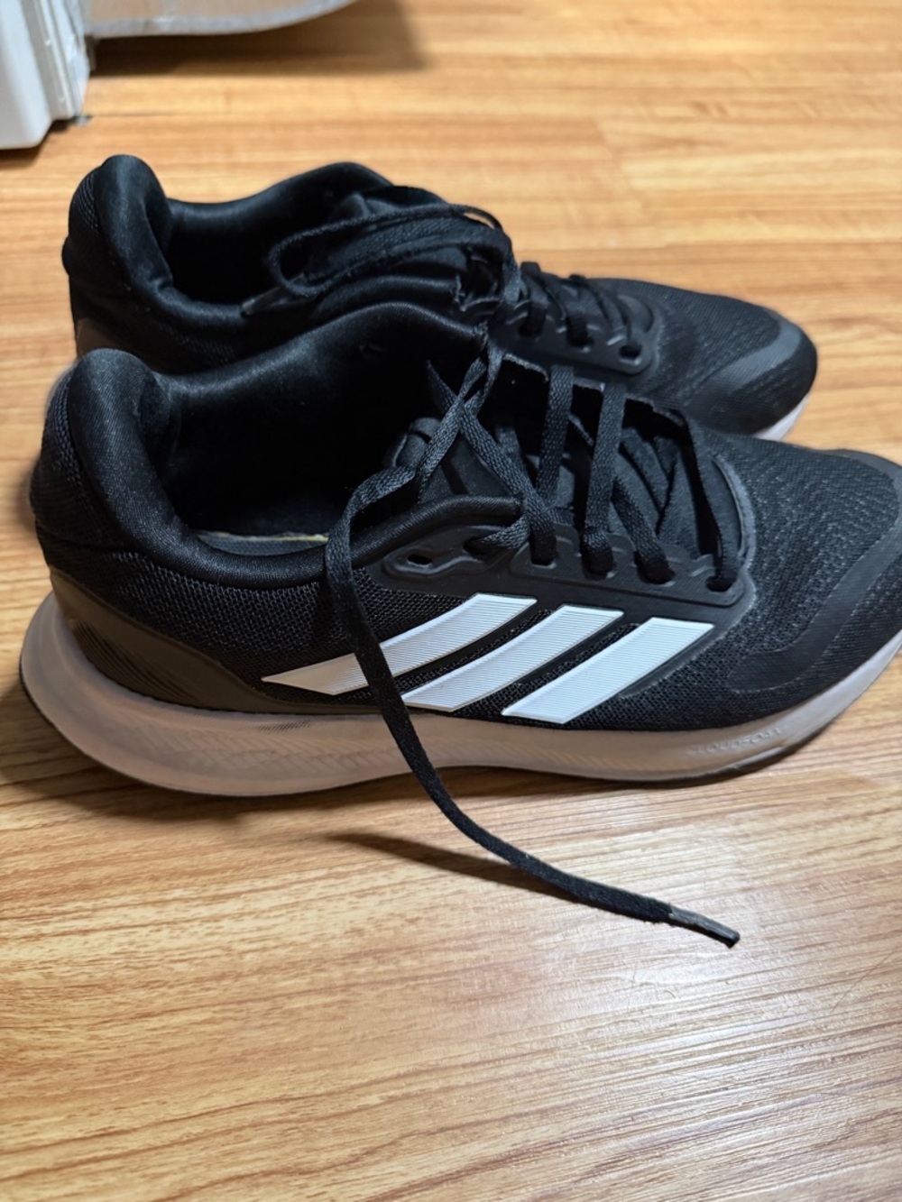 adidas Kids Falcon Black and White Sneakers Size 7Y